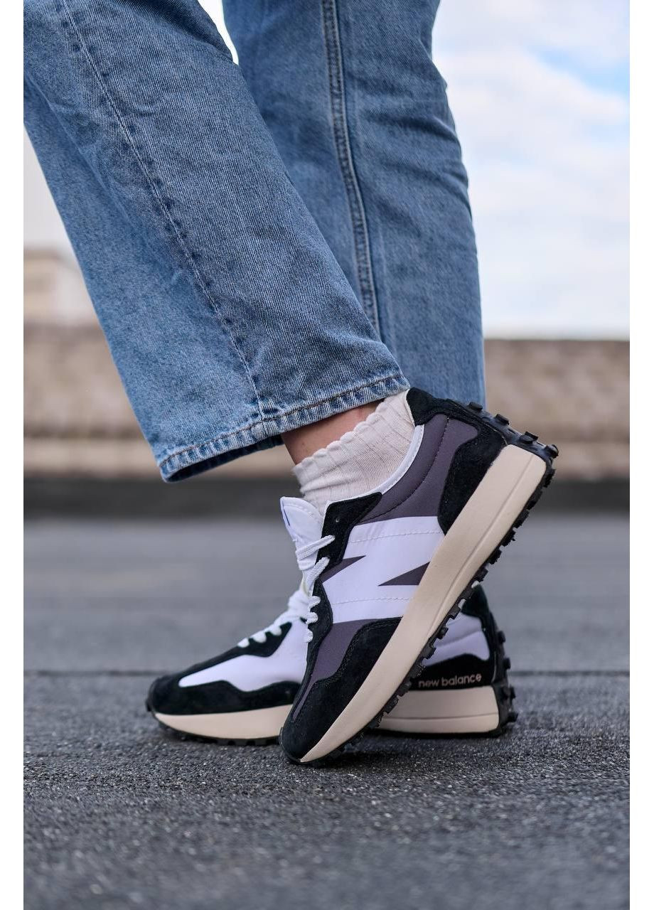КРОСІВКИ ЖІНОЧІ NEW BALANCE 327 BLACK WHITE PREMIUM НЬЮ БЕЛАНС 327 No Brand чорні демісезони (367166771)