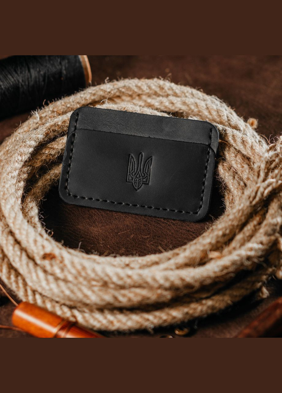 Картхолдер с тиснением Герб кожаный, стильный органайзер чехол из кожи для 4 банковских карт No Brand (333705441)