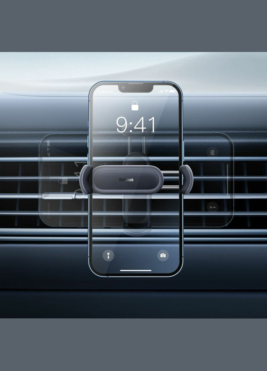 Автотримач для телефона Black Baseus Steel Cannon 2 Air Outlet Car Mount (342723221)