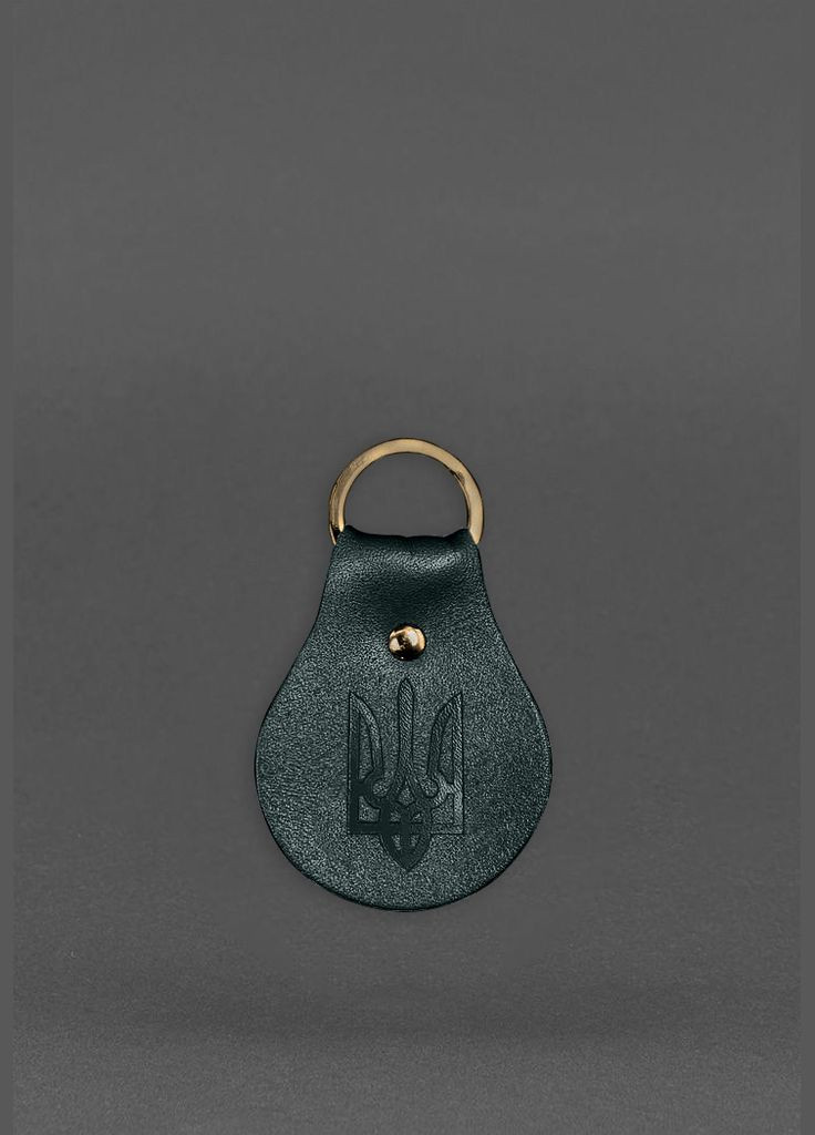 Кожаный брелок Патриотичный с гербом зеленый (A-028237) BlankNote (334339223)