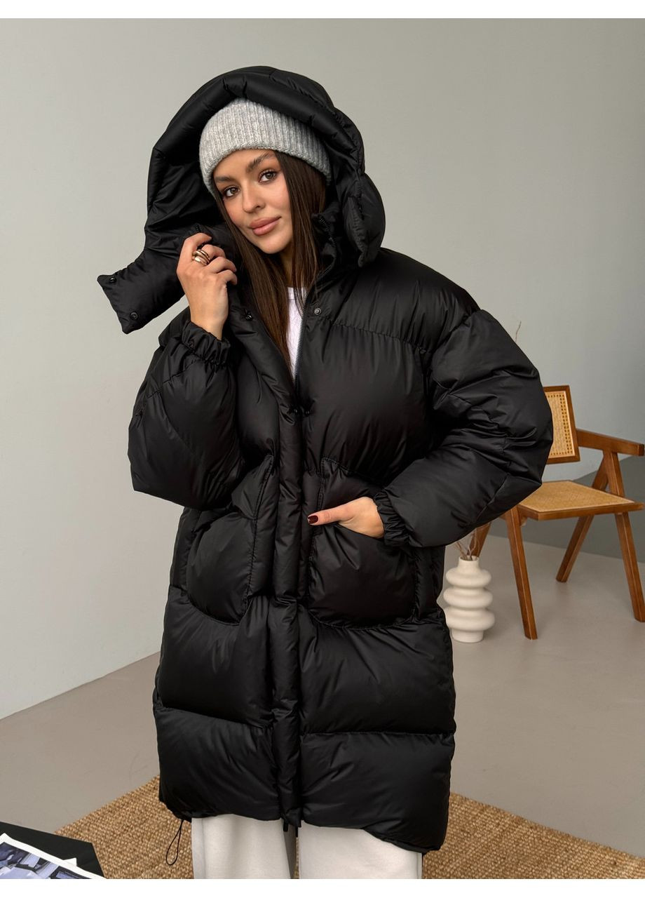 Чорний зимній Пуховик No Brand