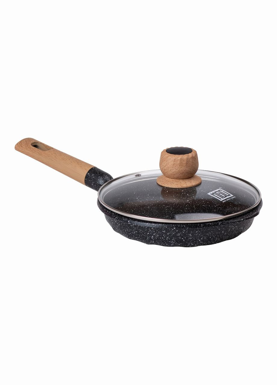 Мармурова алюмінієва сковорода з антипригарним покриттям Ø 22 см чорна HP-4-422B MGC (306849314)