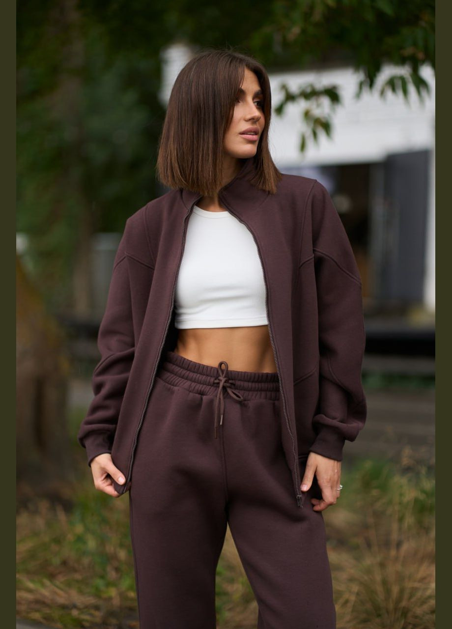 Жіночий теплий костюм колір шоколадний New Trend (304991112)