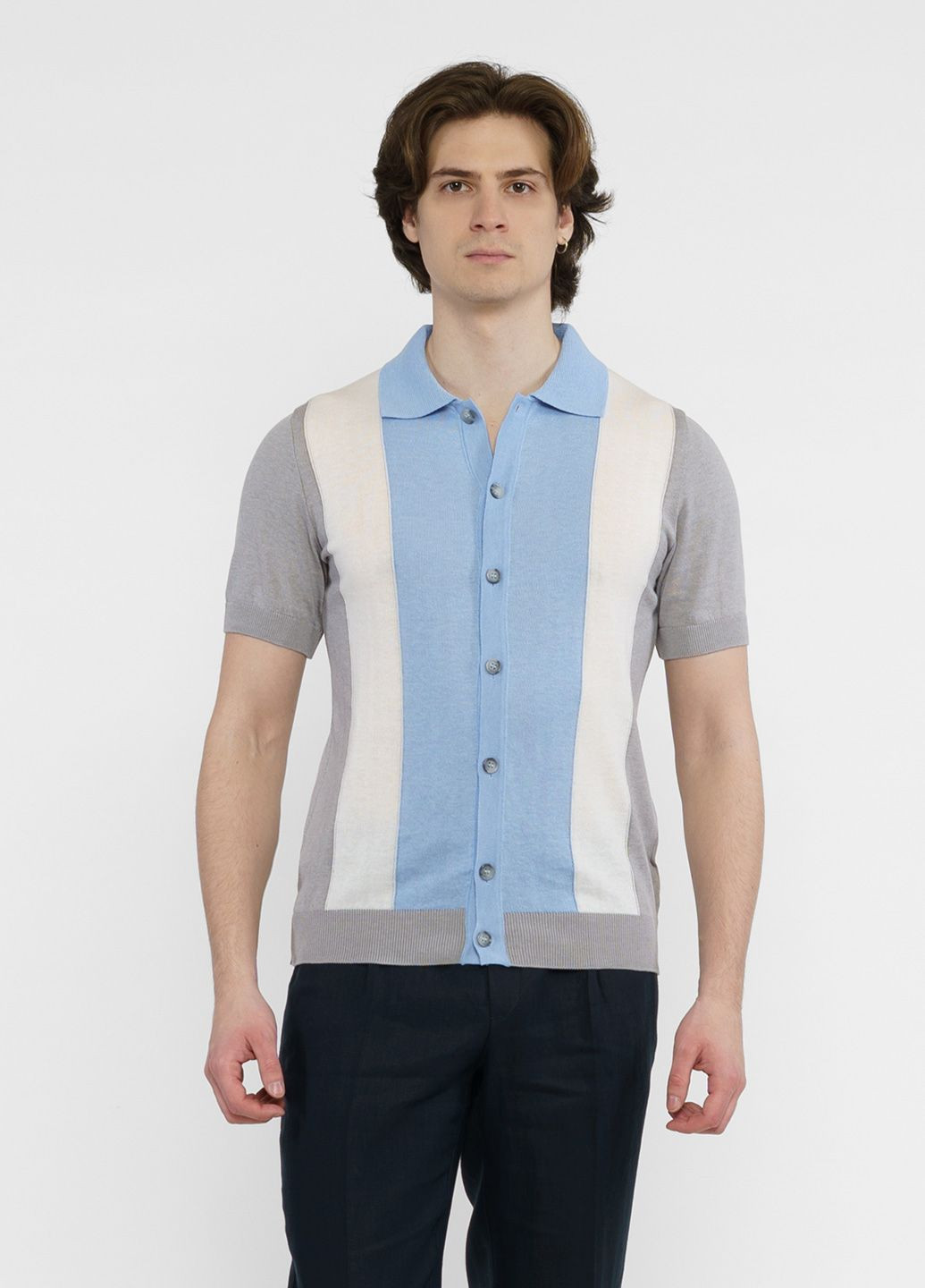 Серая футболка-поло мужское серое для мужчин Arber однотонная