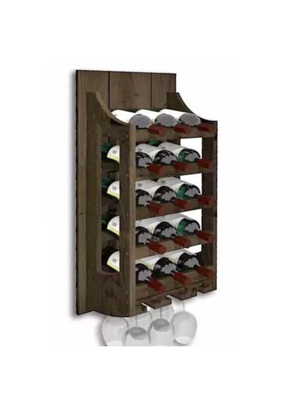 Настенная винная полка из дерева Сантуар капучино (ПНК-016709) No Brand (327426615)