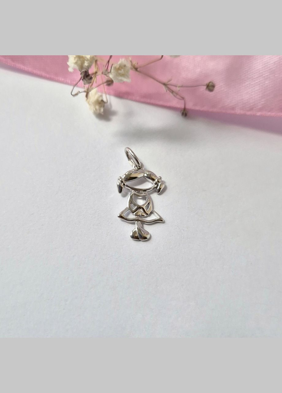Серебряная подвеска кулон Девочка серебро 925 пробы Родированное п2/1063 0.80г No Brand (306742916)