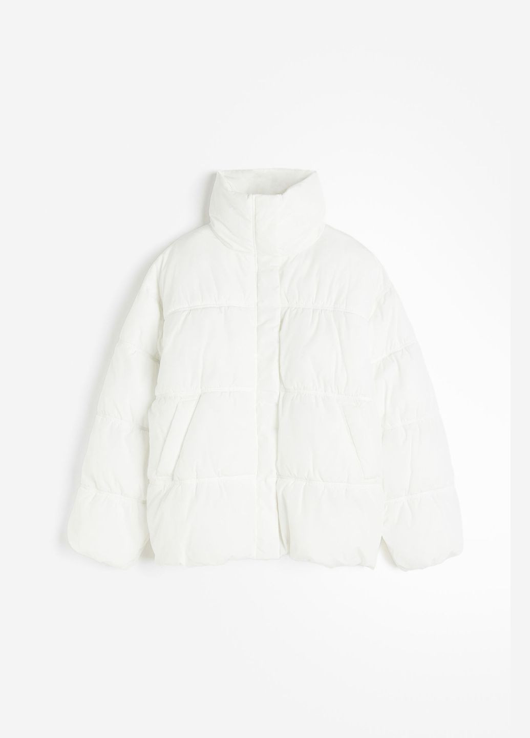 Белая зимняя стеганая пуховая куртка H&M