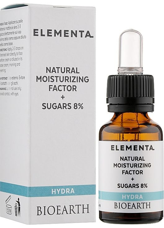 Концентрированный усилитель увлажнения Elementa Hydra NMF + Sugar 8%*15ml (1540960-43278870) Bioearth (368605390)