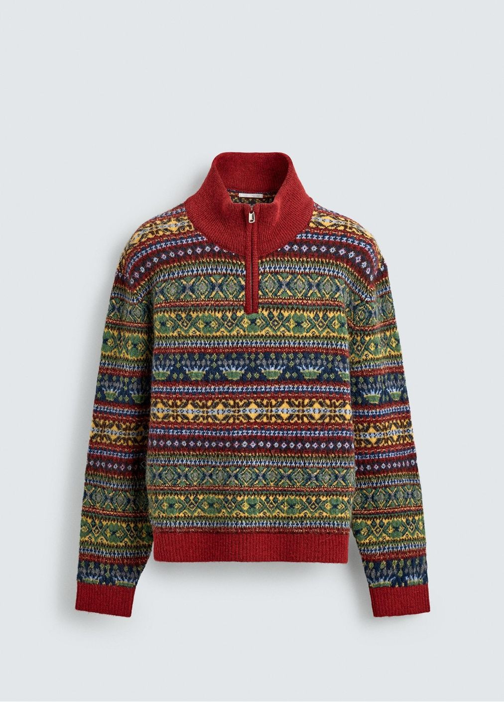 Комбинированный демисезонный свитер Zara