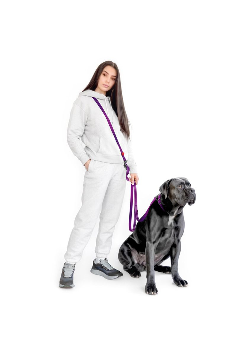 Повідець-перестібка для собак Nylon Mono, світловідбивний, М, Ш 20 мм, Дов 300 см, фіолетовий WAUDOG (328445761)