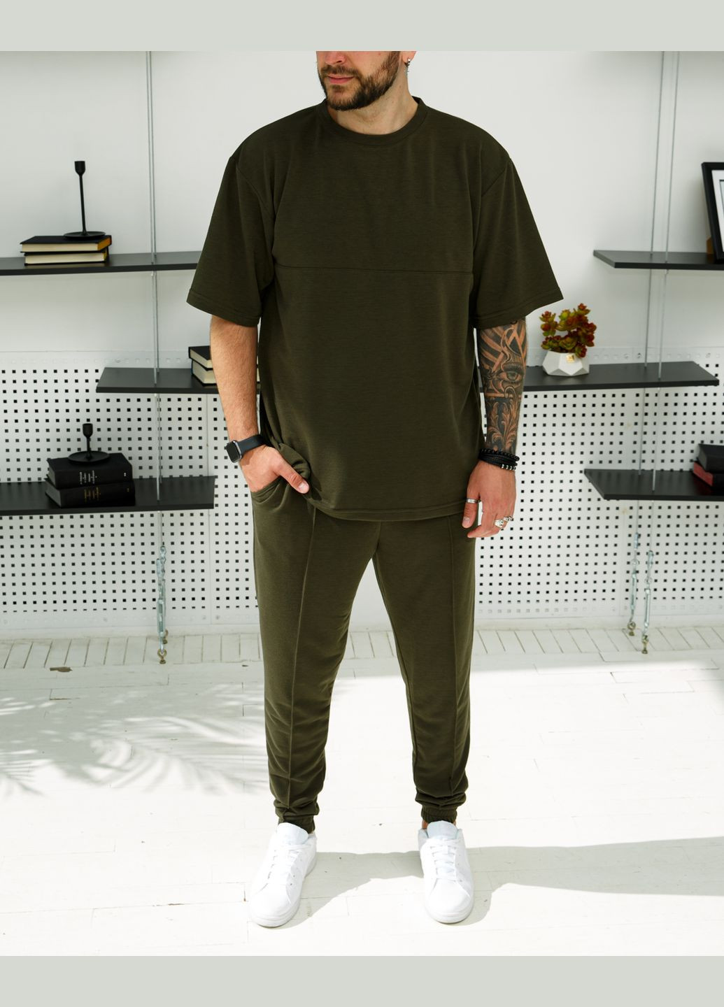 Комплект чоловічий оверсайз (штани+футболка) No Brand (290012159)