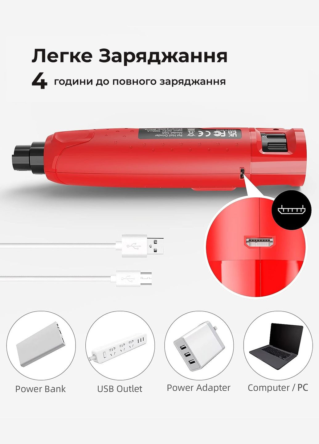 Бездротовий електричний гриндер точилка для кігтів собак та кішок Pet Nail Grinder N65 Unbranded (282841544)