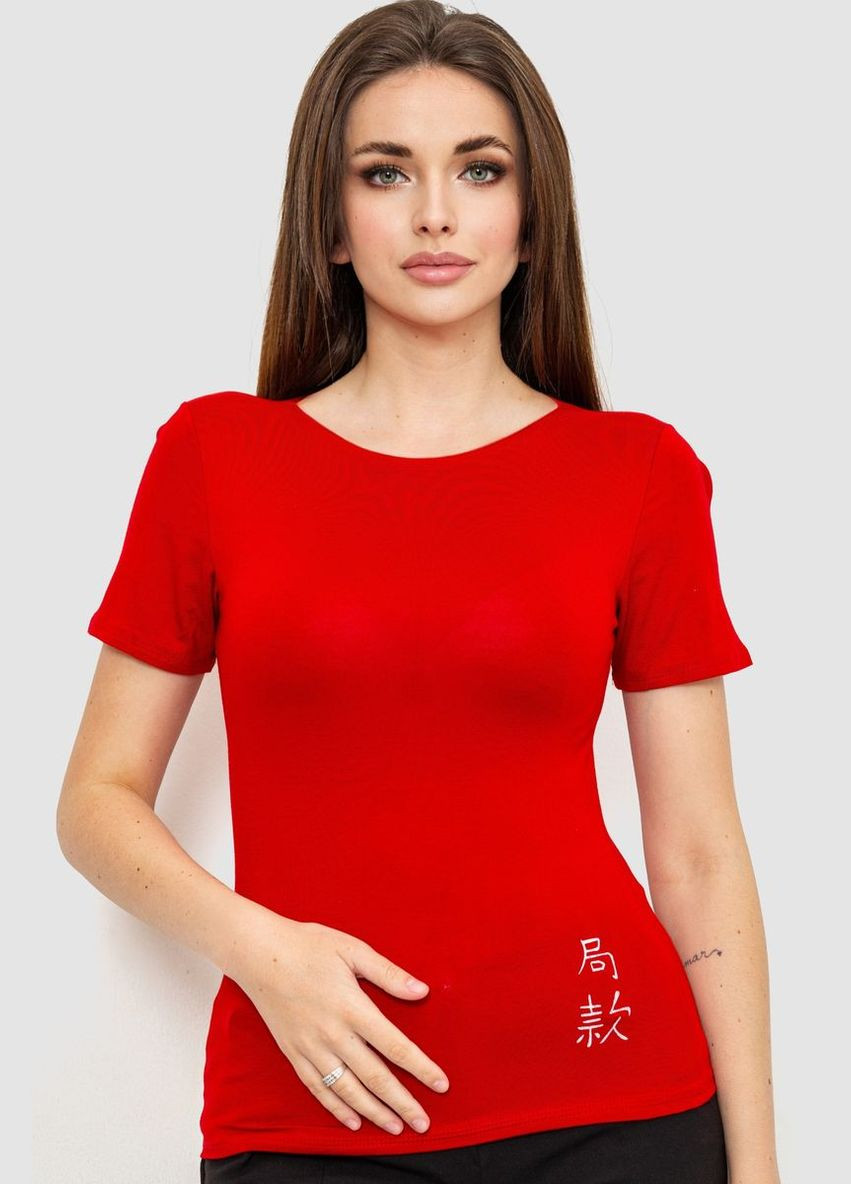 Красная демисезон футболка женская, цвет красный, Ager