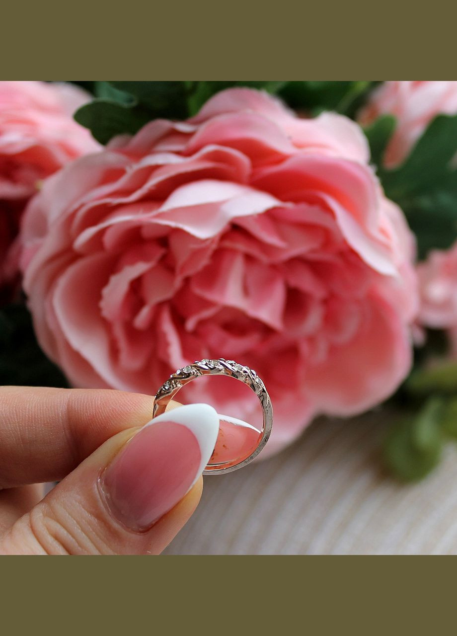 Женское кольцо с камнями "Перекрут", размер, розовое золото. No Brand (332987652)