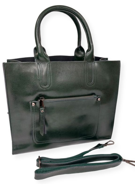 Сумка кожаная женская Шопер функциональная зеленая NIUNIU (313862961)