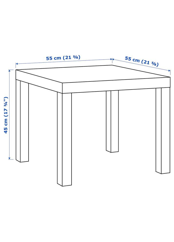 Журнальний столик білий 55х55 см IKEA (272150125)