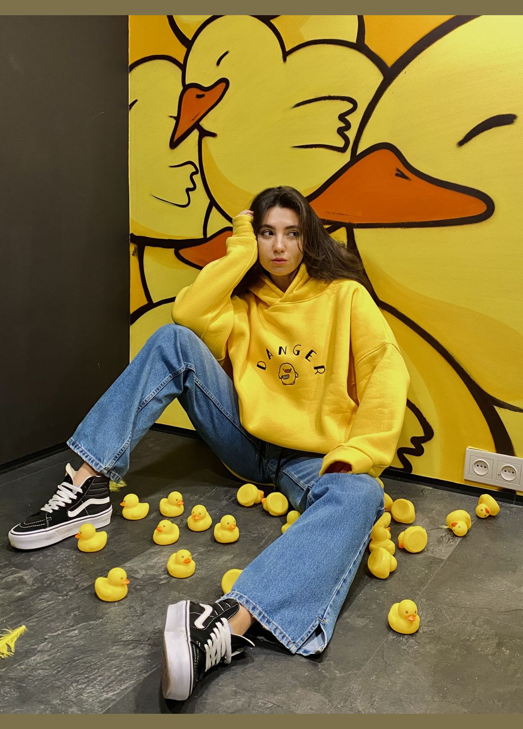 Оверсайз худі небезпечна качка жовтий nadiupishou (302806473)