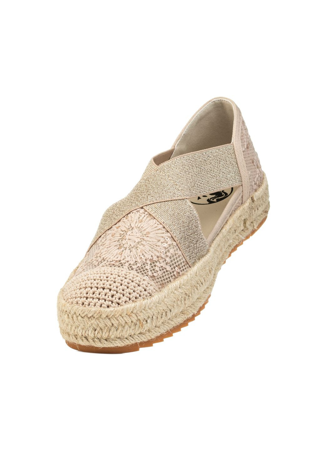 SS33 Туфлі (2627Т) бежевий з текстиль, — літо (329723143)