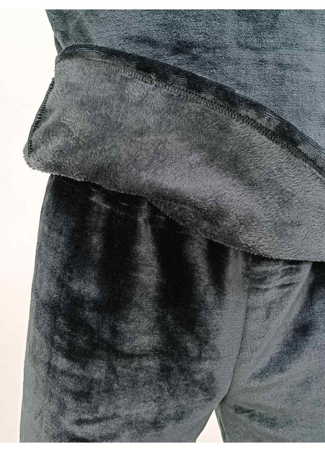 Чоловіча піжама зимова однотон Pars 44-46 Чорна 69626641-7 Triko (265295717)