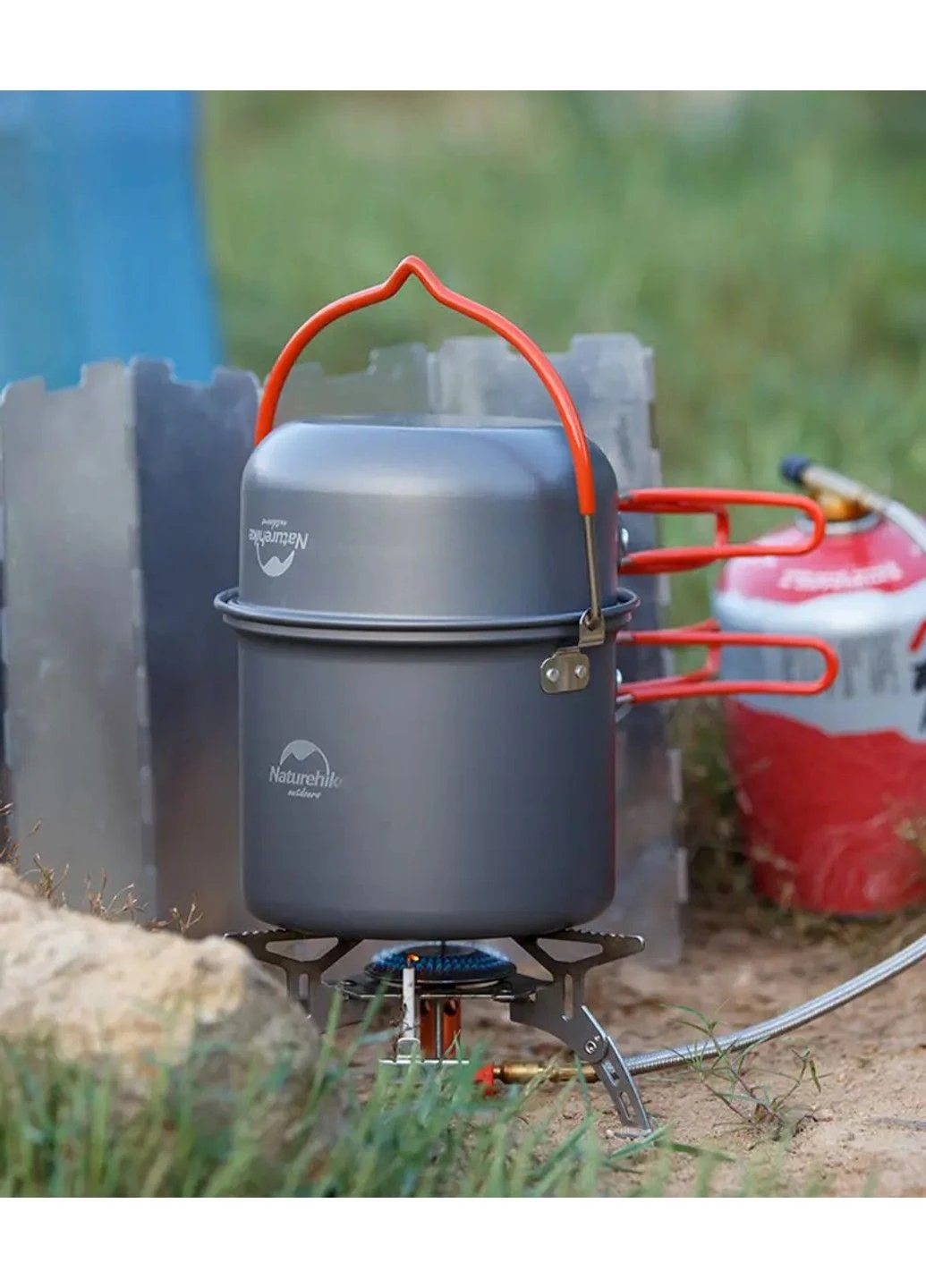 Набір туристичного посуду Naturehike з казанком для багаття (4 од.) No Brand (332634655)