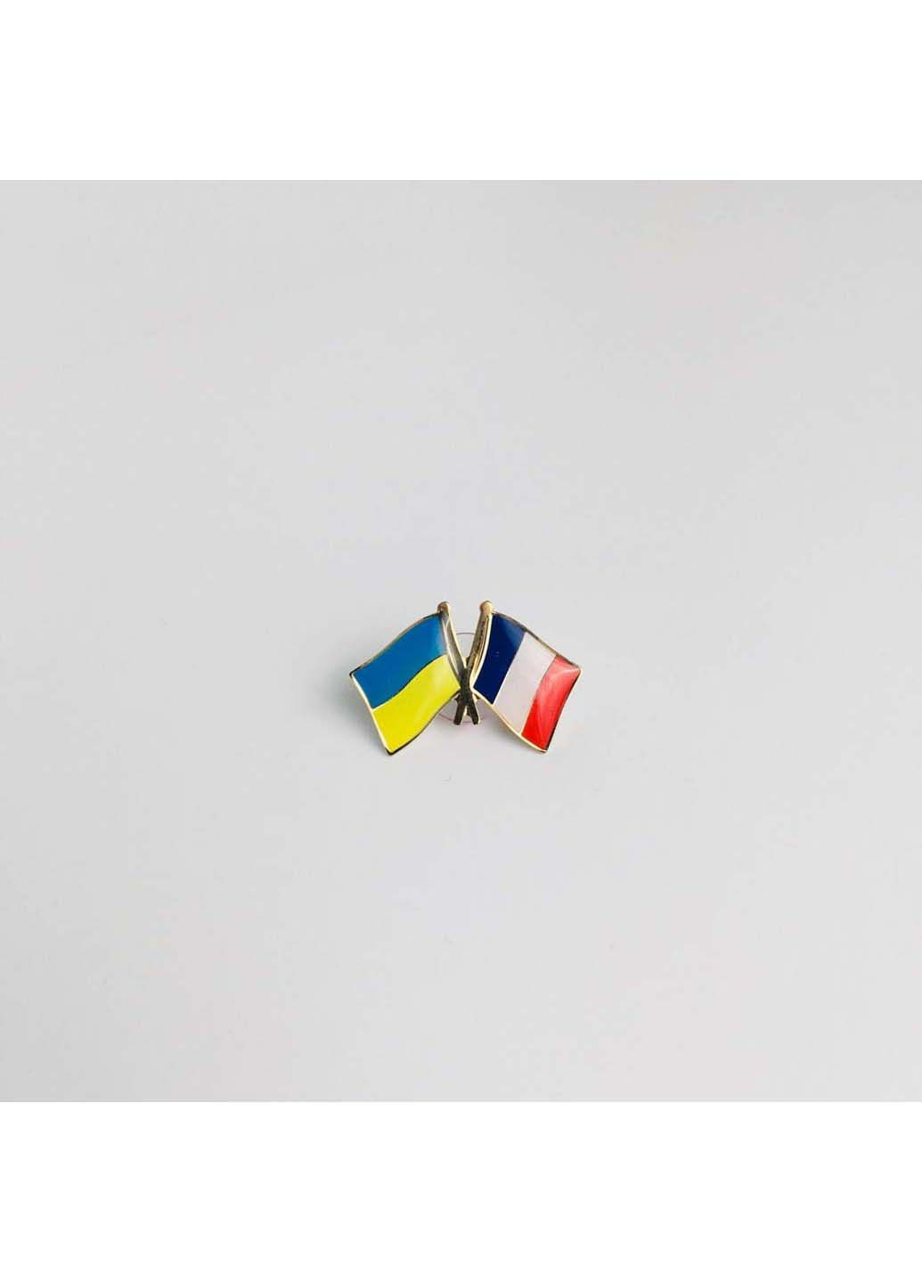 Значок Флаги Украины Франции 26х17 мм Dobroznak (292338493)