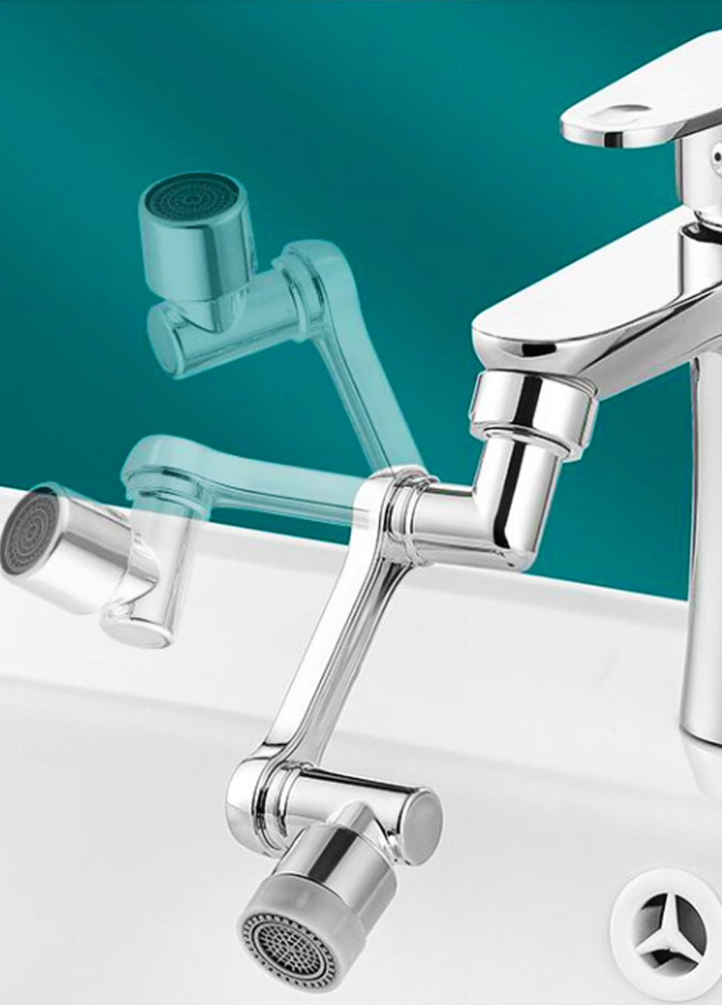 Насадка на кран змішувача подовжувач поворотний аератор водозберігаючий для кухні та ванни 2 режима роботи з металу Україна (347234744)
