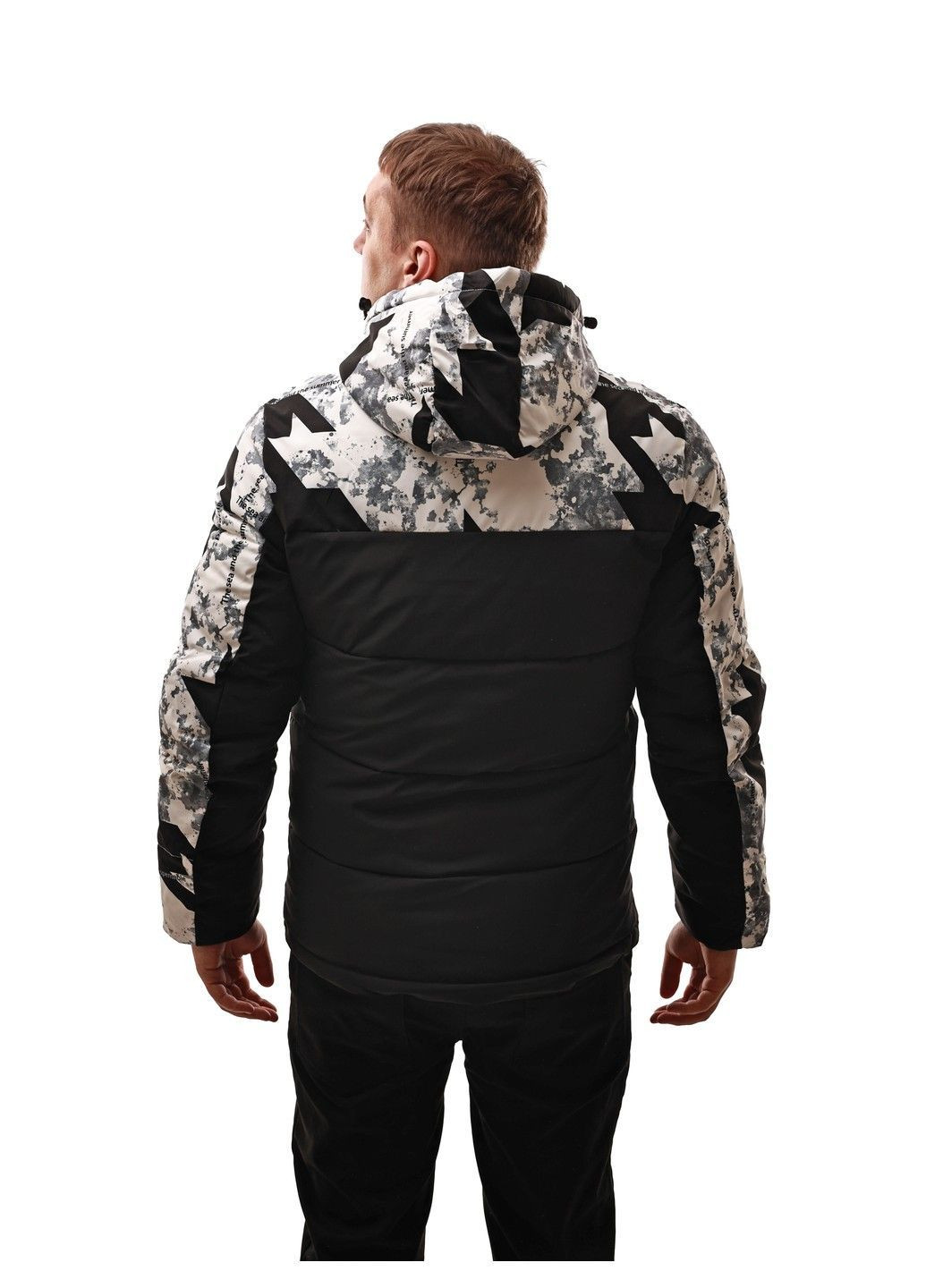 Чорно-біла куртка зимова чоловіча BIHOR