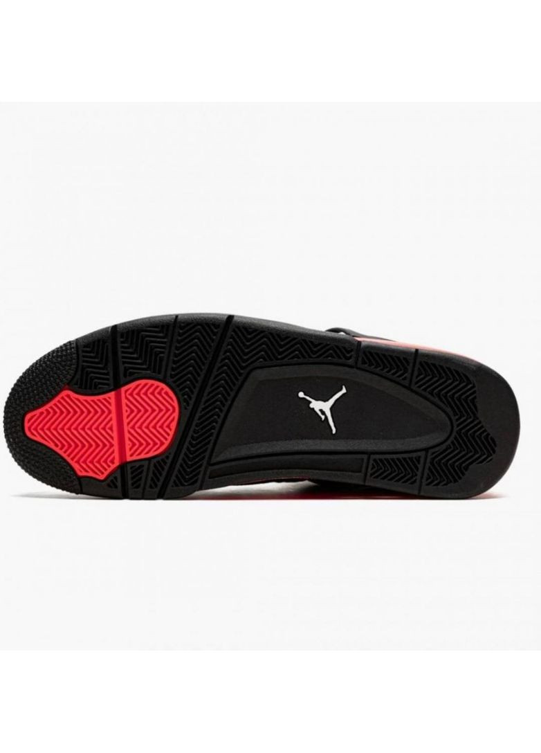 КРОССОВКИ ЖЕНСКИЕ NIKE AIR JORDAN 4 BLACK RED V2 НАЙК АИР ДЖОРДАН No Brand чёрные демисезоны (369388665)