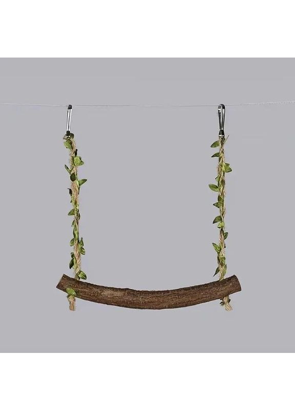 Качели для попугаев из натуральных материалов, размер 18х15 см, природная шеста для сточивания когтей. No Brand (370290527)