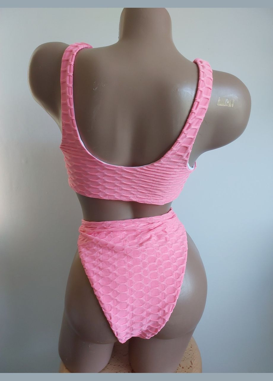 Рожевий демісезонний роздільний жатий купальник (арт.6042) No Brand