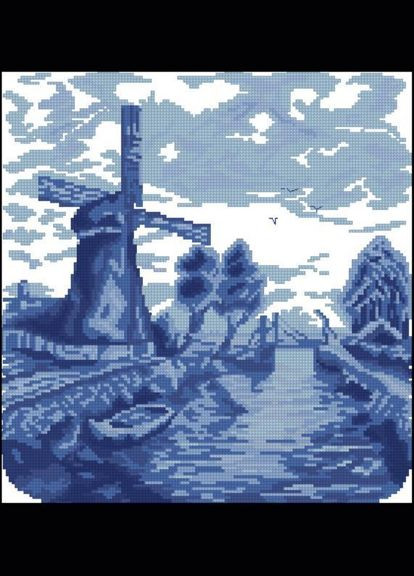 Набір для вишивання хрестиком. Розмір: 22*23 см Неподалік від млина Лоскуток (315356010)