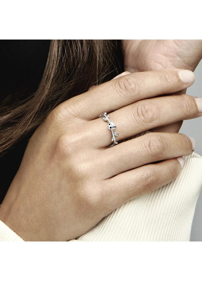 Серебряное кольцо Пандора "Грусть и листья" Часовые Галактики 192566C01 Kabluchka (355347054)