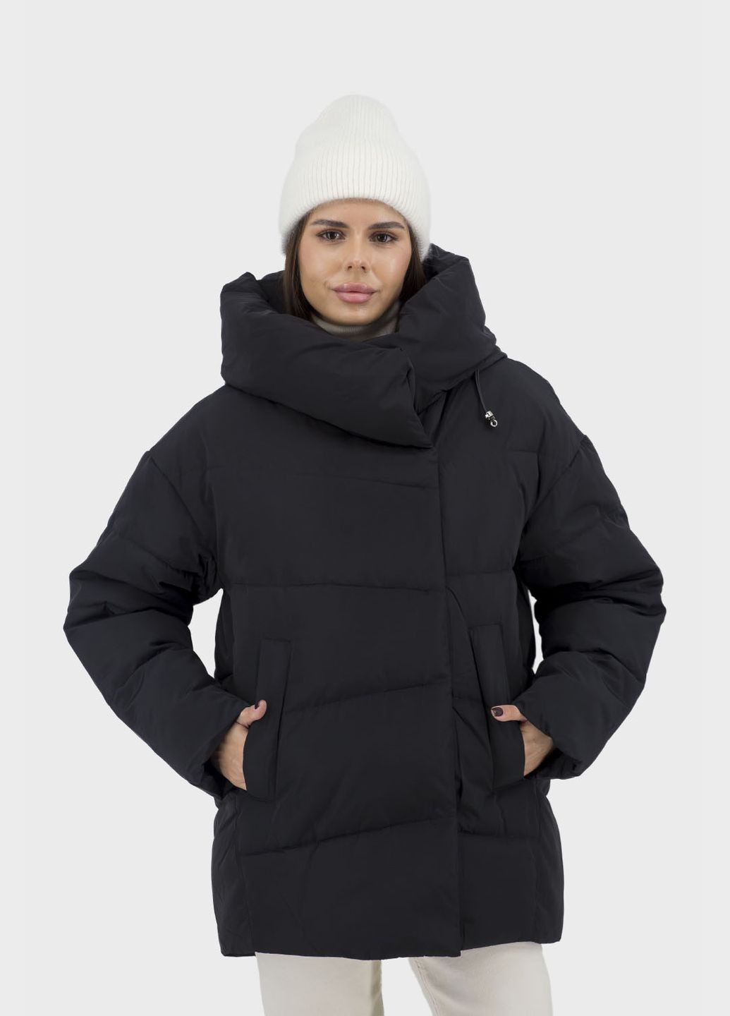 Черный зимний Пуховик No Brand