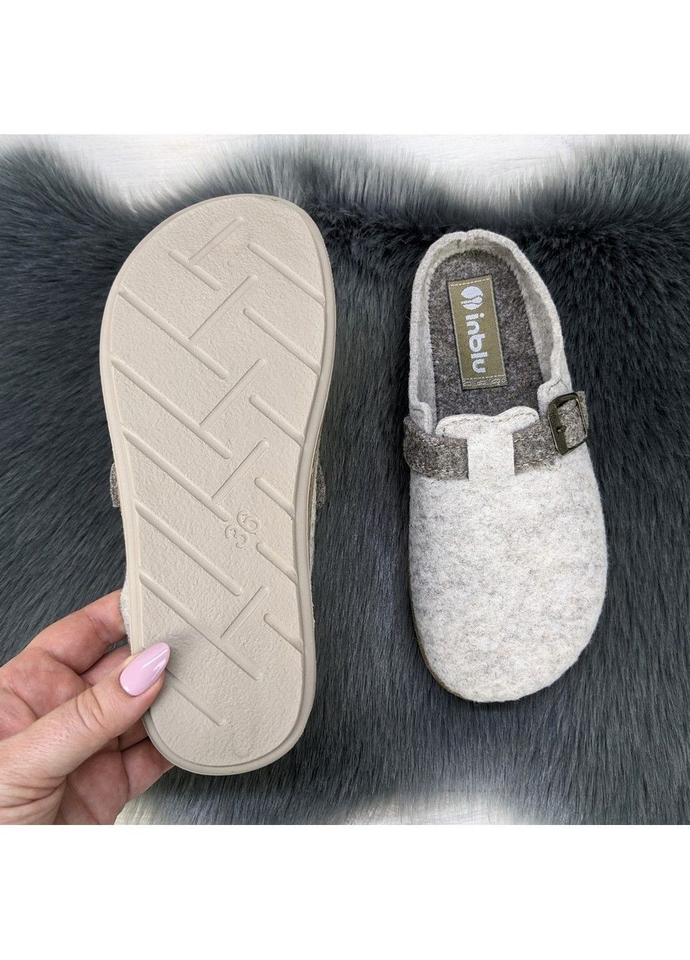 Тапочки домашні жіночі фетрові на поліуретановій підошві Inblu (301127733)