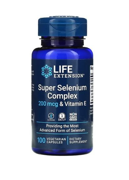 , Super Selenium Complex с витамином Е, 200 мкг, 100 вегетарианских капсул Life Extension (293246962)