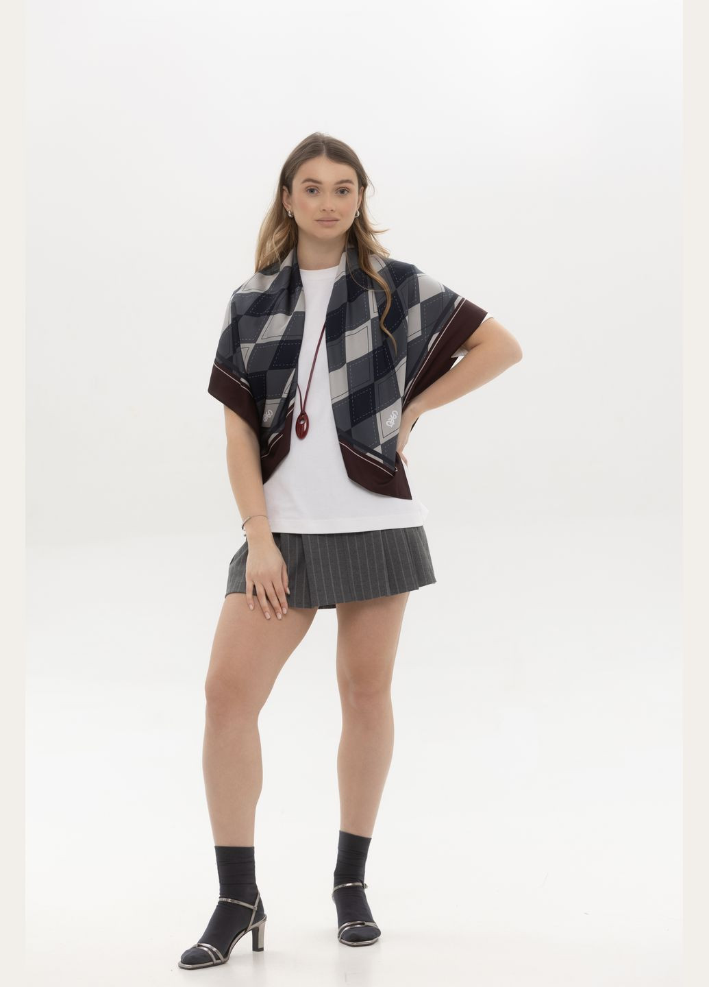 Шелковый платок «Аргайл» 85х85 см разноцветный. Shpalta (333823883)