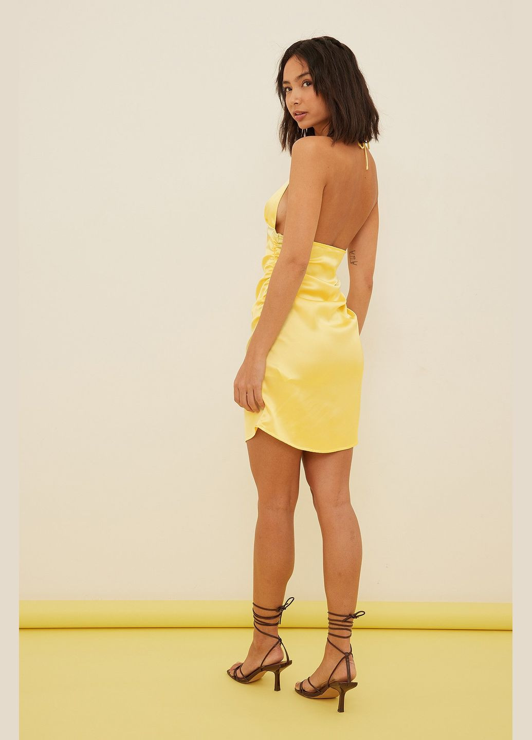 Желтое платье лето,лимонный, NA-KD