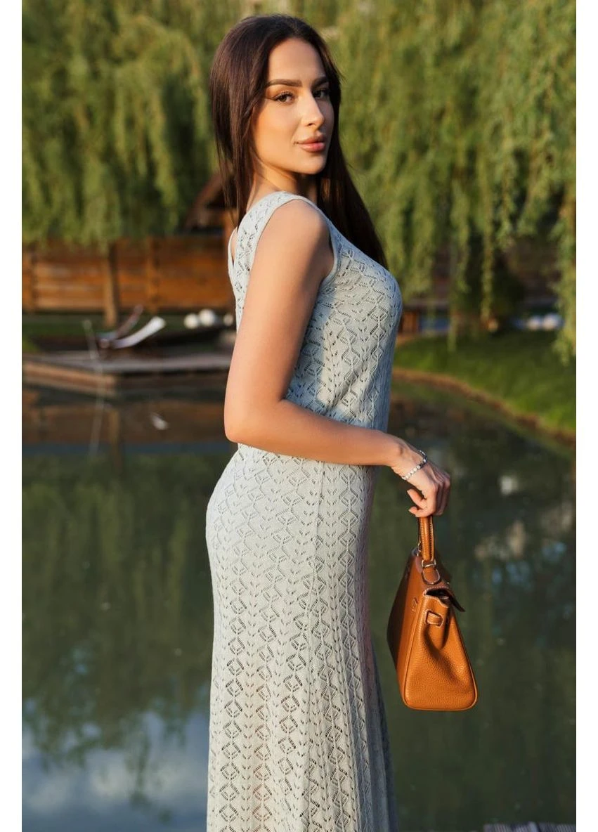 Зелена літня в'язана жіноча сукня жоржина шавлія Art Knit