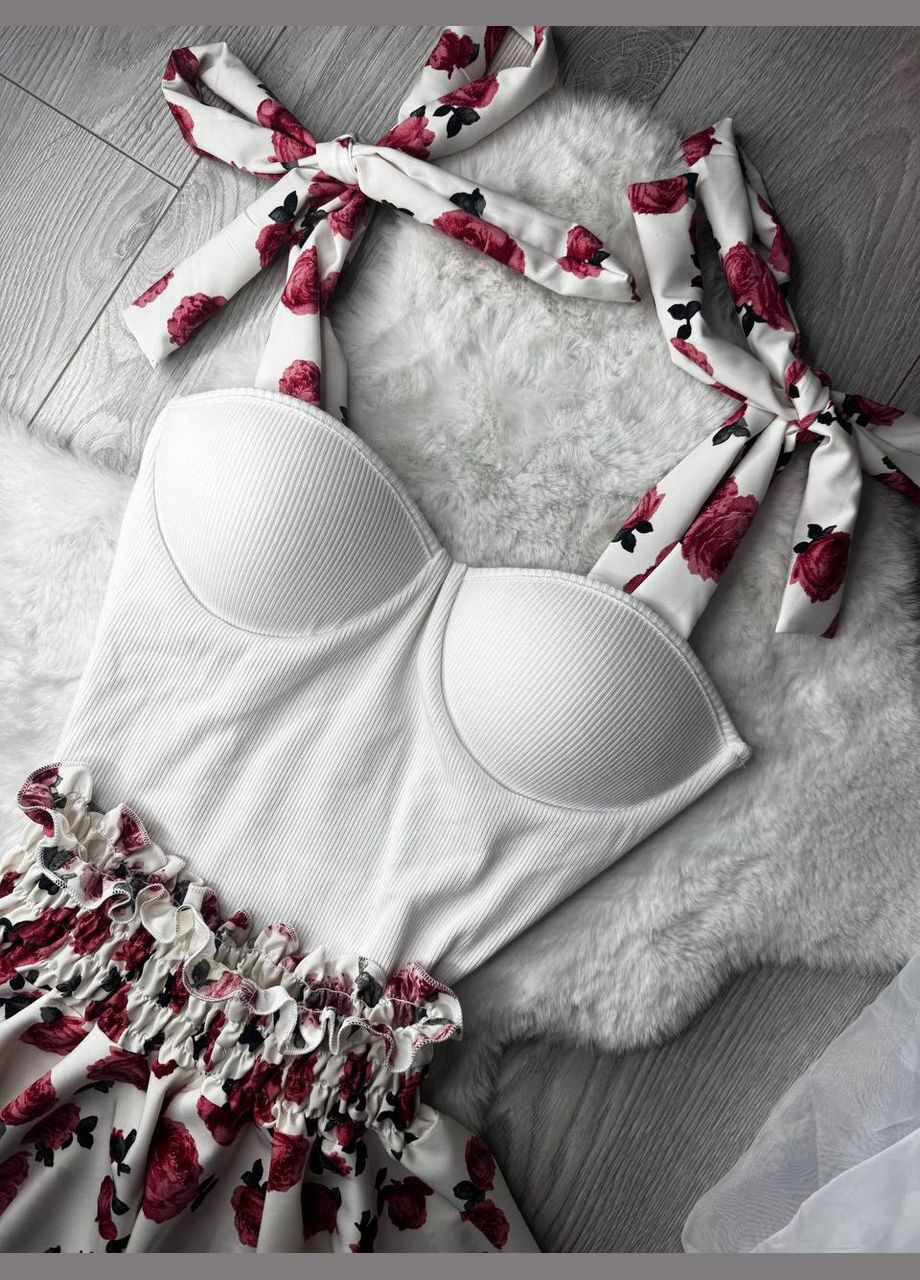 Ніжний комплект топ + спідниця з чашечками No Brand Р4939-757/1 (347175993)