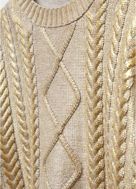 Золотий демісезонний светр металізовий з золотим напиленням джемпер кофта вʼязана оверсайз вільний крій Mango