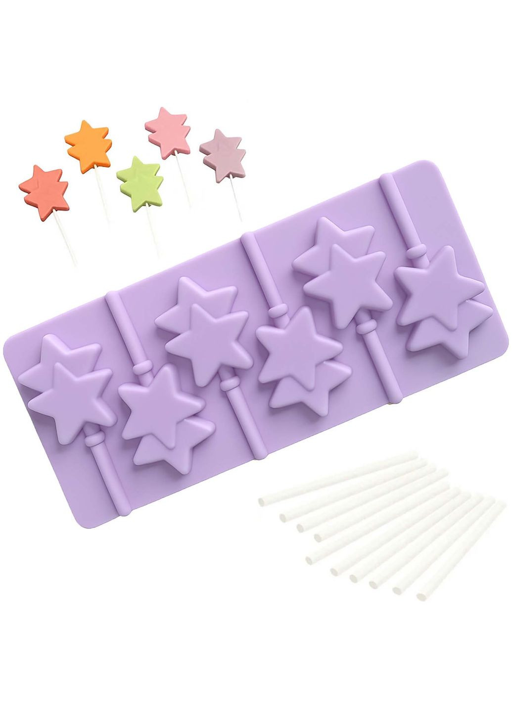 Силіконова форма для льодяників і цукерок на паличці "Зірка" Kitchen Master (339042279)