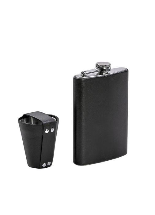 Набор с флягой и рюмками в кожаном чехле черный (A-028036) BlankNote (328961474)