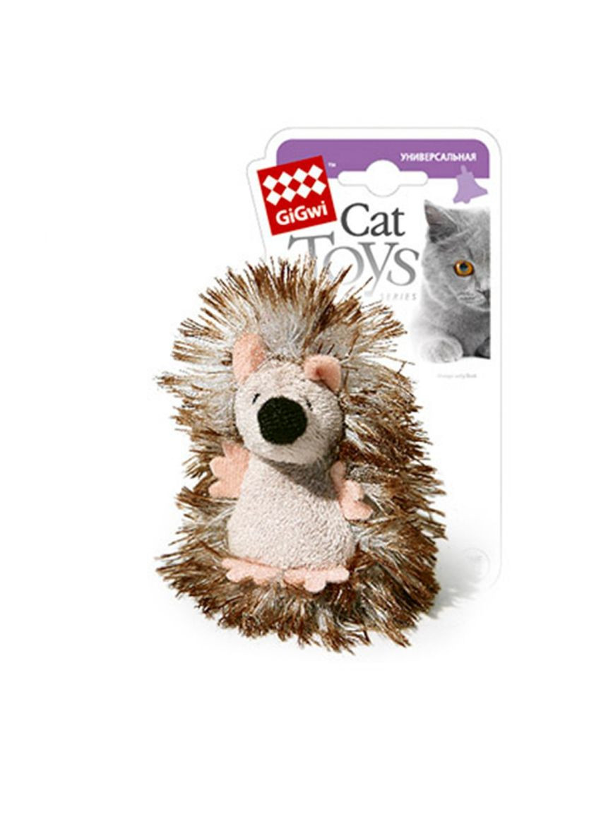 Іграшка для котів Їжачок з брязкальцем Catch&scratch 7 см Коричневий (75029) GiGwi (279572937)