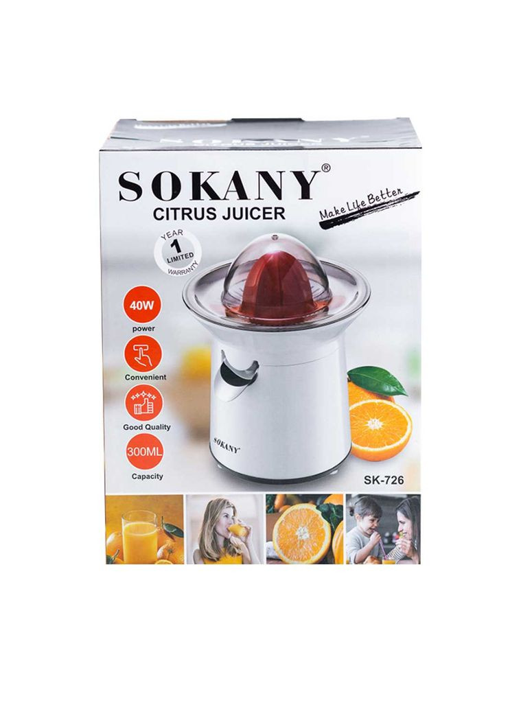 Соковыжималка для цитрусовых электрическая SK-726 300 мл, белый Sokany (324071429)