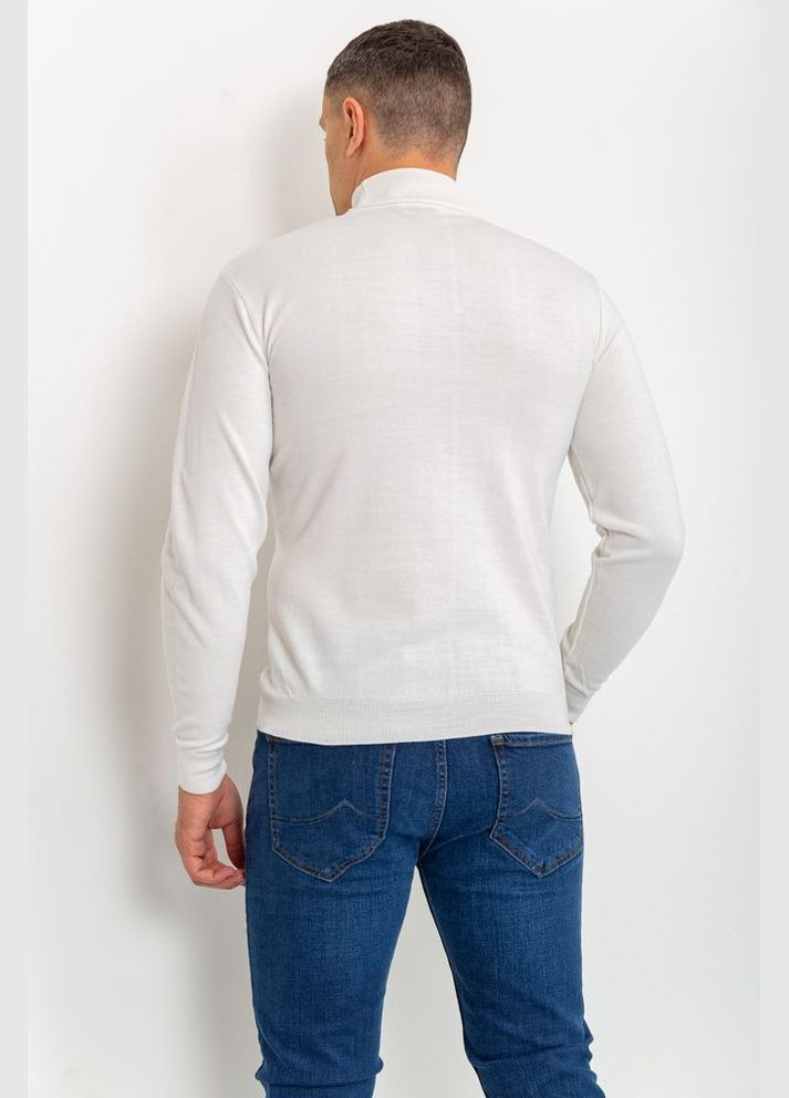 Білий демісезонний светр чоловічий однотонний, колір темно-блакитний, 161r1770 Ager