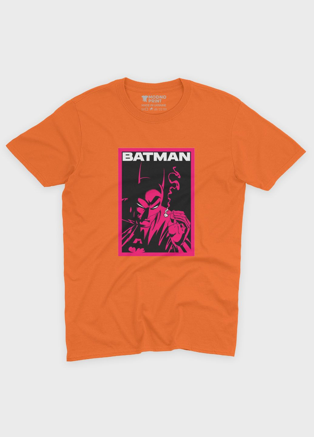 Оранжевая демисезонная футболка для мальчика с принтом супергероя - бэтмен (ts001-1-ora-006-003-023-b) Modno