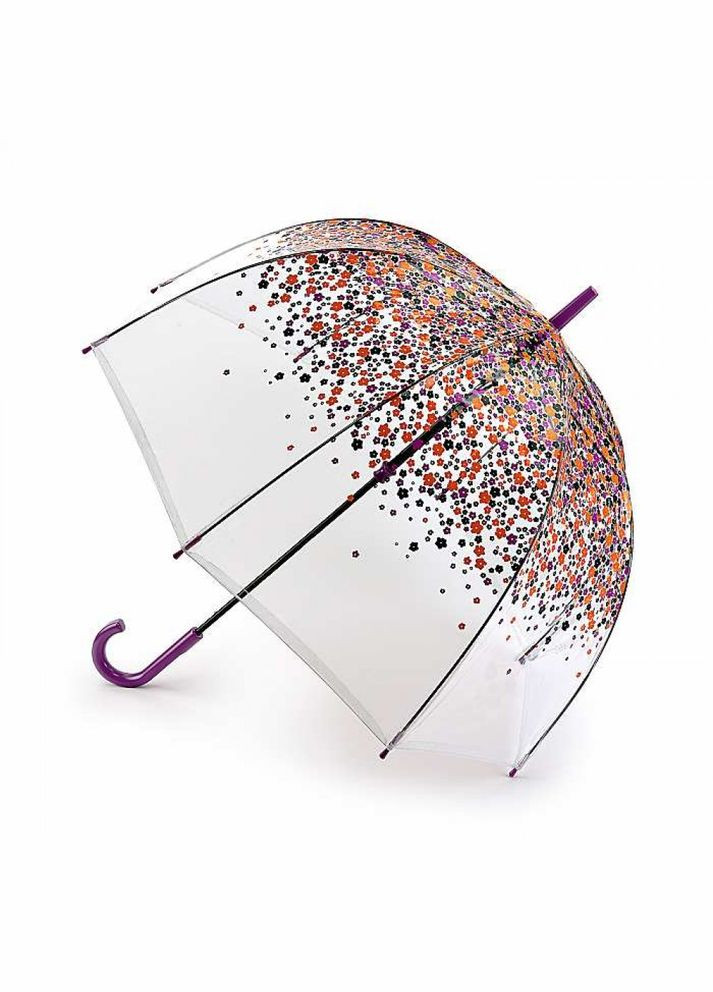 Прозрачный зонт большой с цветочками для женщин l042 birdcage-2 hippie scatter (разноцветные незабудки) Fulton (334014757)