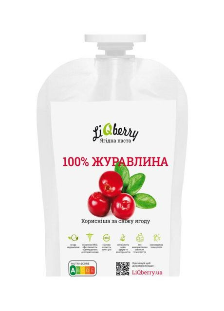 Клюквенная паста без сахара LiQberry, 100 г No Brand (326843368)