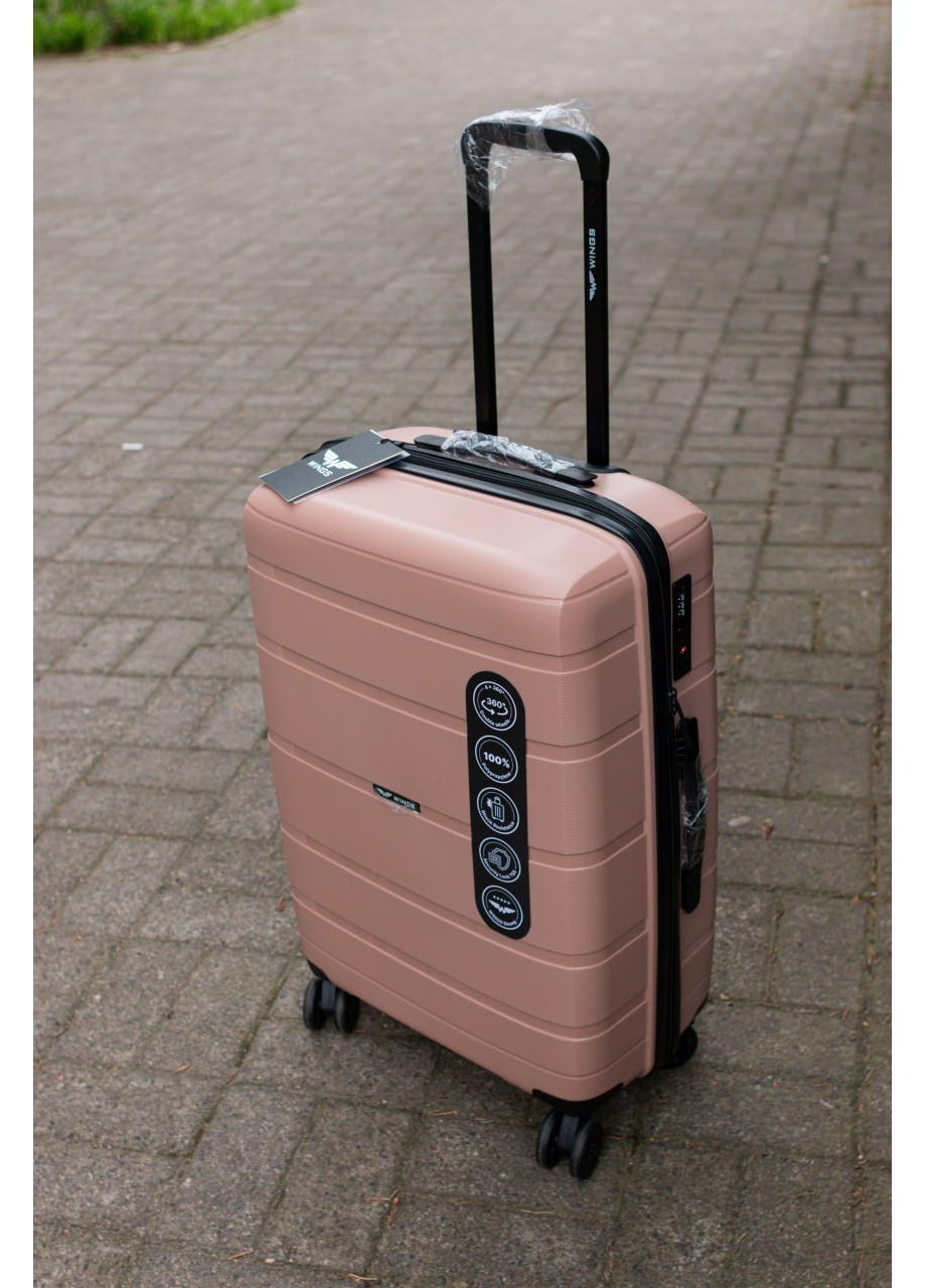 Чемодан полипропилен 100% средний M синий Wings HWF01 (372445222)