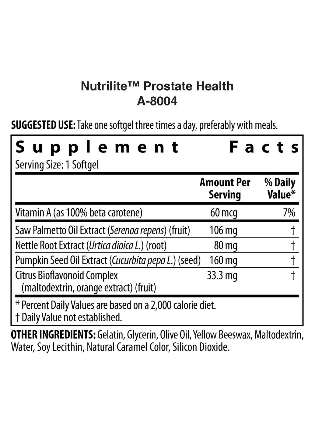 Пищевая добавка для здоровья простаты Amway Prostate Health 100 капсул Nutrilite (280265975)